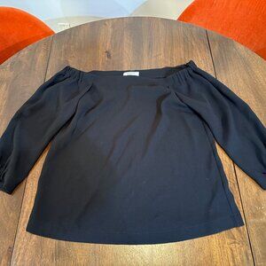 Aritzia (Babaton label) Off-the-Shoulder Black Shirt - Size S